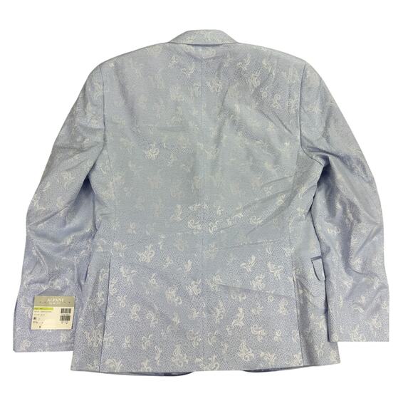 Alfani Mens Slim Fit Floral Evening Suit Jacket Light Blue 38S - Picture 3 of 5